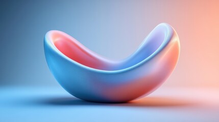 Poster - a smooth, abstract sculpture with a flowing shape, featuring a gradient of soft colors, creating a s