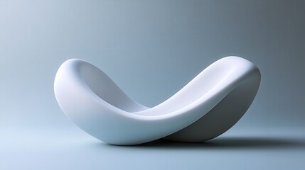 Poster - A sleek, modern white sculpture resembling a flowing wave, ideal for contemporary decor and artistic design.