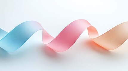 Poster - a smooth, flowing ribbon in soft pastel colors of blue, pink, and peach, gracefully undulating again