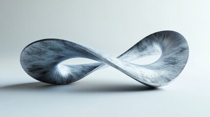 Poster - a sleek, modern sculpture depicting an infinity symbol, showcasing smooth curves and a metallic fini