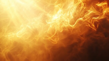 Poster - a vibrant, abstract image showcasing glowing golden swirls and waves, evoking warmth and dynamic ene