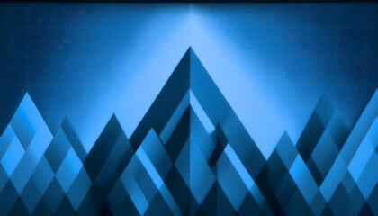Aufkleber - Abstract blue mountain landscape with geometric shapes and textures
