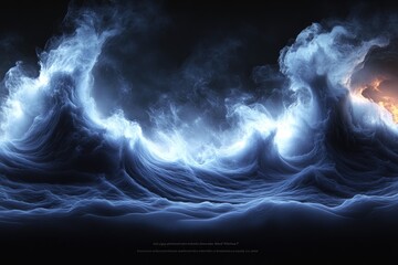 Wall Mural - abstract ethereal waves of smoke and light