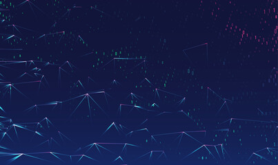 Poster - abstract space polygonal illustration. big data code representation. graphic concept for your design