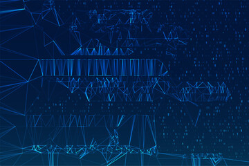 Poster - abstract space polygonal illustration. big data code representation. graphic concept for your design