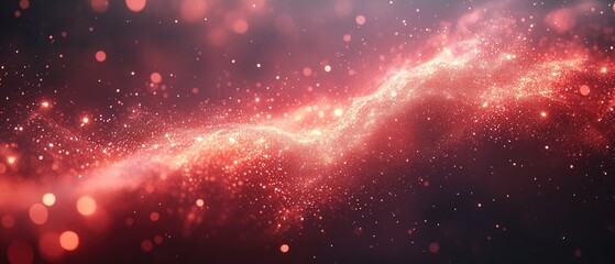 Wall Mural - a fiery, glowing nebula, filled with sparks and ethereal light, stretches across a dark backdrop