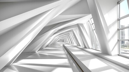 Poster - Futuristic architectural design with geometric shapes and linear perspective