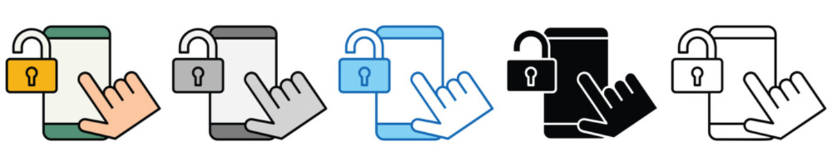Aufkleber - Access Icons Set – Editable Vector Icons in Multiple Styles