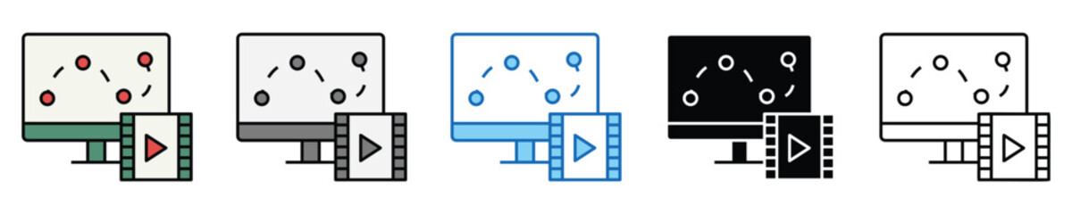 Aufkleber - Animation Icons Set – Editable Vector Icons in Multiple Styles