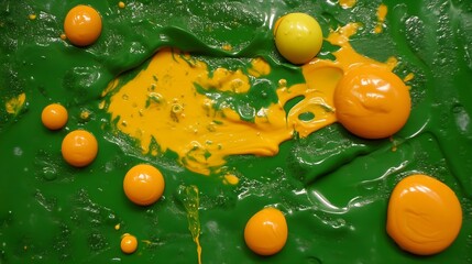Poster - Vibrant acrylic paint action art studio close-up texture creative chaos abstract viewpoint