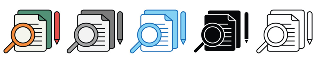 Aufkleber - Audit Icons Set – Editable Vector Icons in Multiple Styles