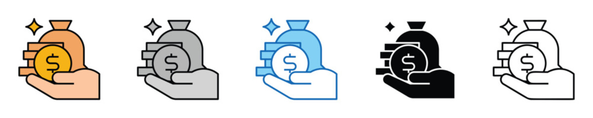 Poster - Cost Icons Set – Editable Vector Icons in Multiple Styles