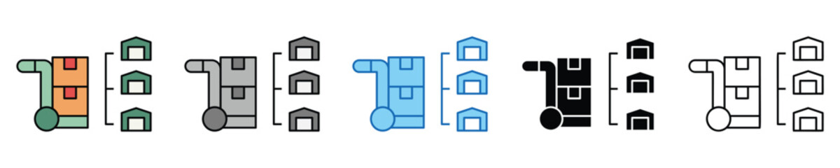 Poster - Distribution Icons Set – Editable Vector Icons in Multiple Styles