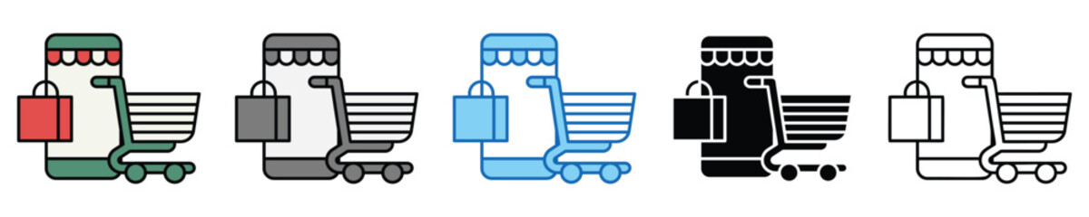 Aufkleber - Ecommerce Icons Set – Editable Vector Icons in Multiple Styles