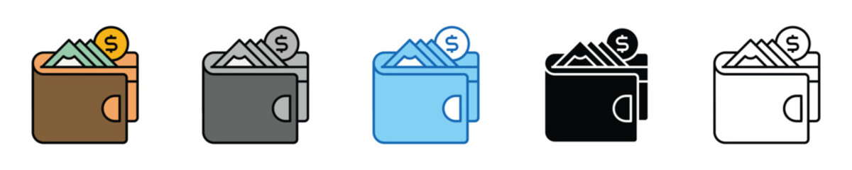 Poster - E-Wallet Icons Set – Editable Vector Icons in Multiple Styles