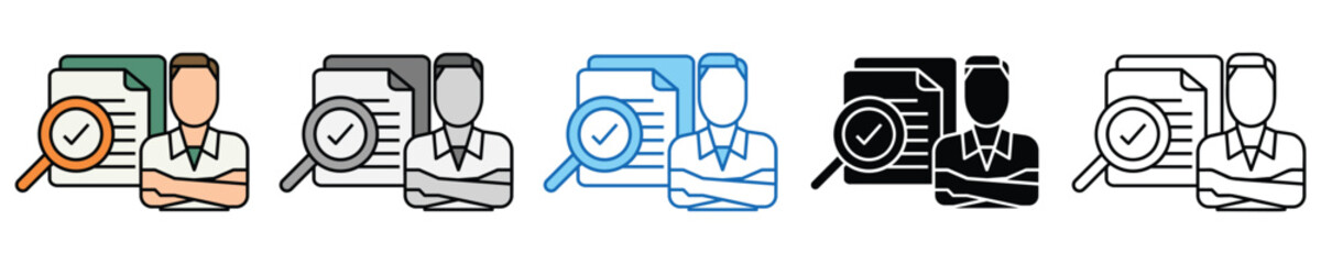 Poster - Evaluation Icons Set – Editable Vector Icons in Multiple Styles