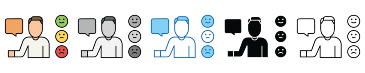 Poster - Feedback Icons Set – Editable Vector Icons in Multiple Styles