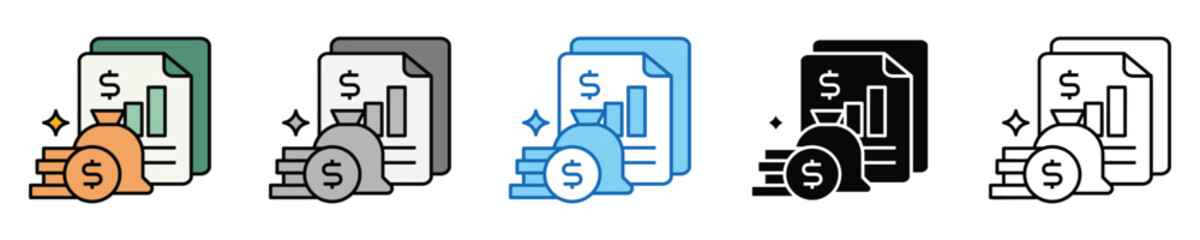 Aufkleber - Finance Icons Set – Editable Vector Icons in Multiple Styles