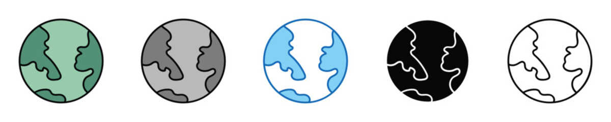 Aufkleber - Global Icons Set – Editable Vector Icons in Multiple Styles
