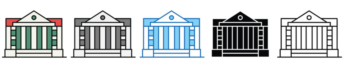 Aufkleber - Government Icons Set – Editable Vector Icons in Multiple Styles