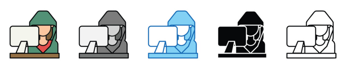 Aufkleber - Hack Icons Set – Editable Vector Icons in Multiple Styles