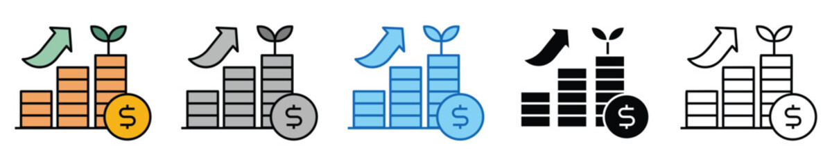 Aufkleber - Investment Icons Set – Editable Vector Icons in Multiple Styles