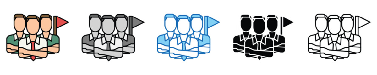 Poster - Leadership Icons Set – Editable Vector Icons in Multiple Styles