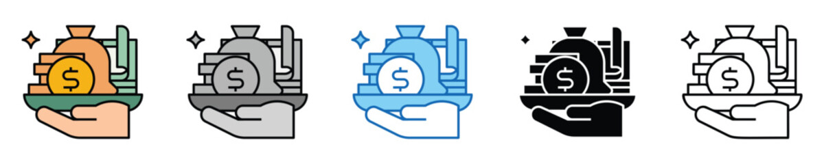 Aufkleber - Loan Icons Set – Editable Vector Icons in Multiple Styles