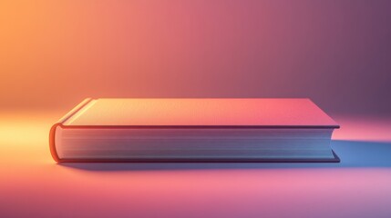Poster - A vibrant, artistic depiction of a closed book, showcasing its textured cover and illuminated by warm, colorful lighting.