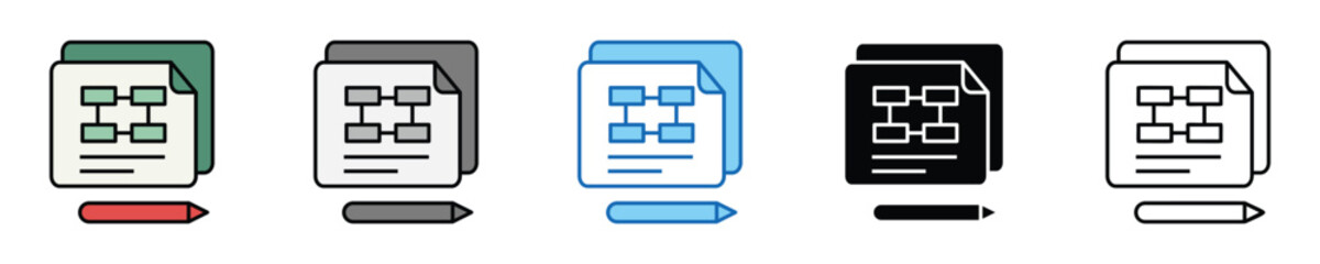 Aufkleber - Procedure Icons Set – Editable Vector Icons in Multiple Styles