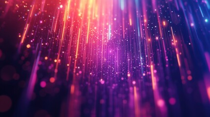 Poster - A vibrant, abstract background featuring vertical streaks of light and colorful bokeh effects, creating a dynamic and energetic atmosphere.