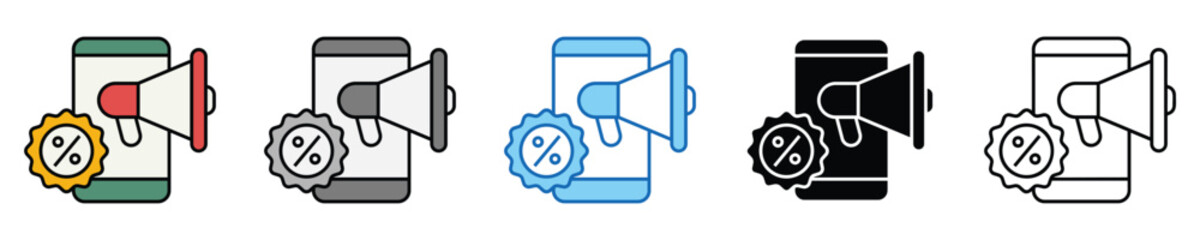 Poster - Promotion Icons Set – Editable Vector Icons in Multiple Styles
