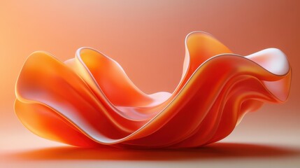Poster - a smooth, sculptural object in vibrant orange hues, showcasing fluid curves and elegant design, set 