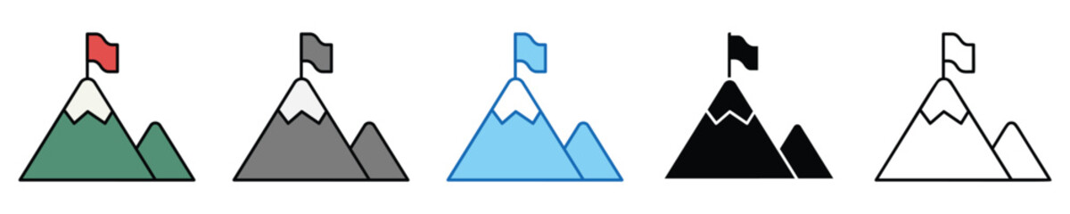 Aufkleber - Reach Goals Icons Set – Editable Vector Icons in Multiple Styles