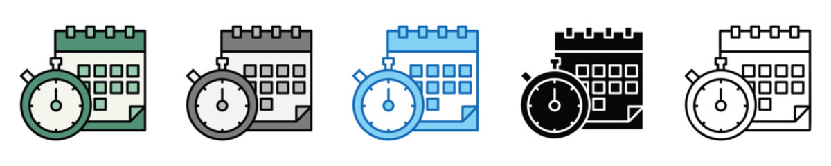 Poster - Schedule Icons Set – Editable Vector Icons in Multiple Styles