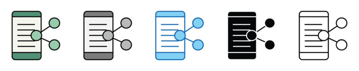 Poster - Sharing Icons Set – Editable Vector Icons in Multiple Styles