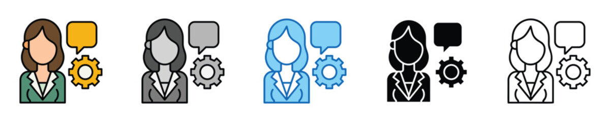 Poster - Support Icons Set – Editable Vector Icons in Multiple Styles