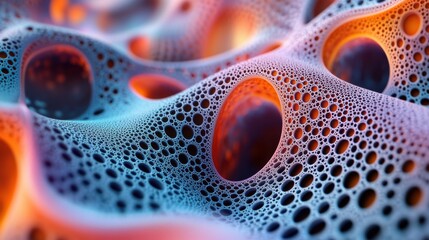 Poster - A vibrant, abstract image showcasing intricate patterns with bubbles and waves, creating a visually stunning, colorful texture.