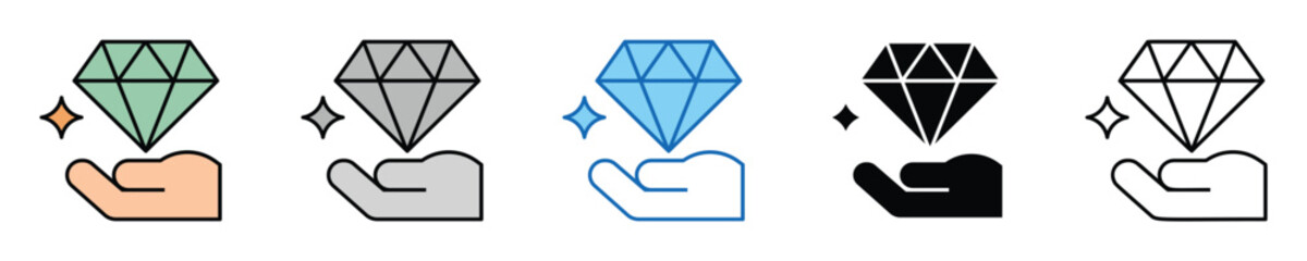 Poster - Value Icons Set – Editable Vector Icons in Multiple Styles