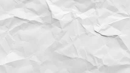 Poster - Crumpled white paper creating textured, minimalist background with artistic potential, offering subtle depth and visual intrigue for creative design compositions