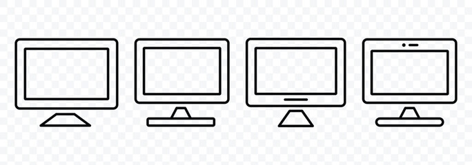 Computer icon vector illustration. TV screen and computer monitor icon set. Vector illustration. 