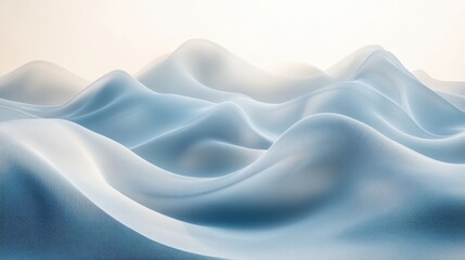 Poster - A serene depiction of soft, flowing waves in shades of blue, evoking tranquility and calmness.
