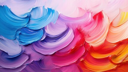 Poster - An abstract artwork featuring vibrant, swirling colors in shades of blue, pink, purple, and orange, resembling flowing waves of paint.