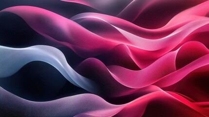 Poster - An abstract design featuring flowing waves of pink, red, and white, creating a dynamic visual effect.