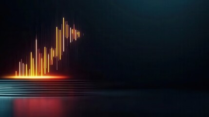 Poster - A vibrant digital graphic depicting rising bars, symbolizing growth and progress against a dark background.