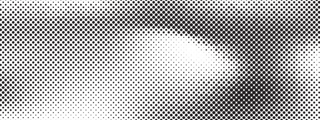 Poster - Seamless hexagon pattern in abstract halftone style. Modern geometric background with fading black-to-white gradient. Vector wallpaper with cool tech-inspired digital vibe.