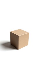 Poster - Isolated Cube Block on White Surface with Shadow for Simple Concepts