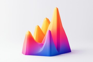 Poster - 3d graph icon on white background