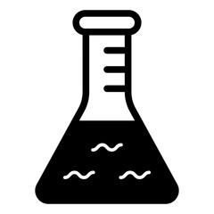 Poster - chemistry flask solid icon, back to school concept. vector graphics. glass jar, glassware sign on wh