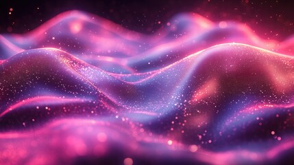Poster - Futuristic 3D Glass Wavy Background – Sci-Fi Abstract Design for Tech, Digital, and IT Concepts